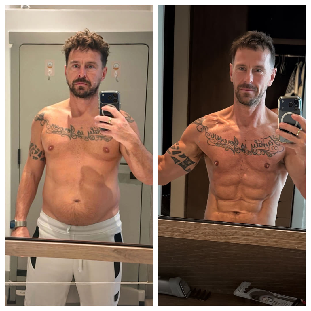 Jon Dwayre — five-month transformation, before and after