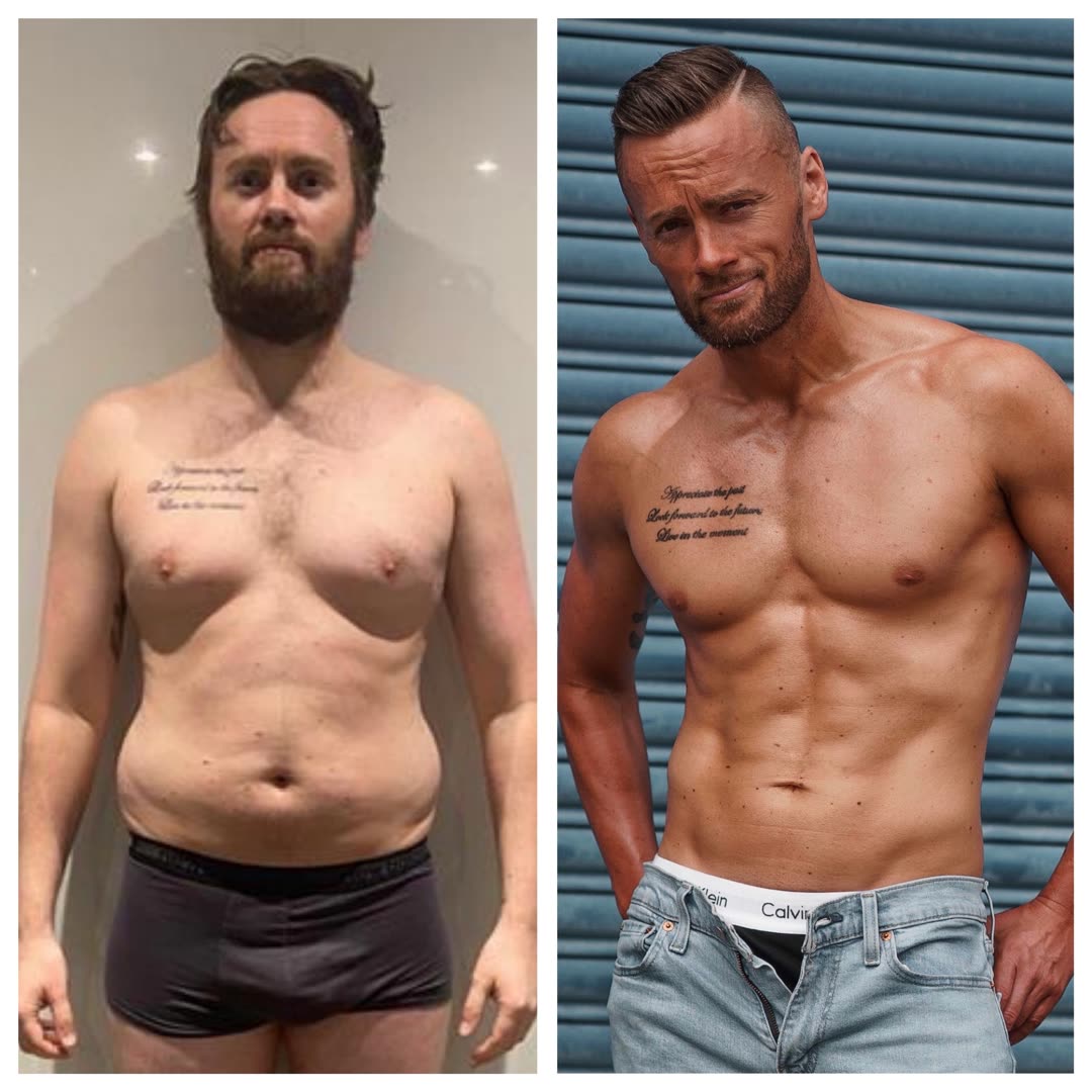 Paul Evans — four-month transformation, before and after